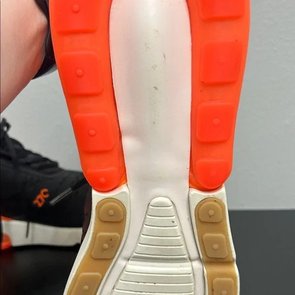 Nike Air Max 270 Black and Orange Athletic Shoes - Picture 11 of 15